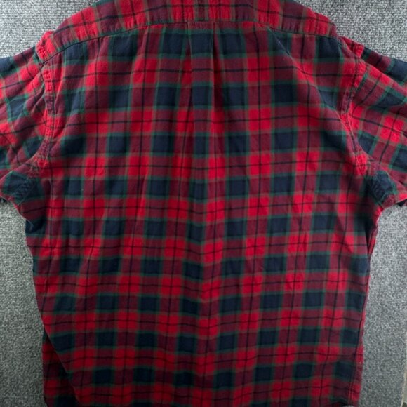 Ralph Lauren Cotton Flannel Button Up Shirt Long Sleeve Plaid Red Green Blake L - Picture 11 of 11